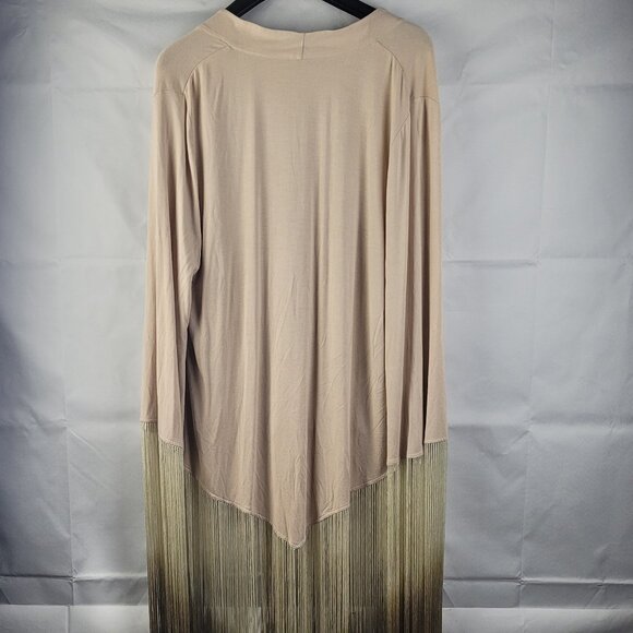 Vintage Boston Proper Long Ombre Fringe Dress Feather Aztec Boho Hippycore Sz M - Picture 5 of 6